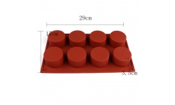 Silikone form med 8 cylinder forme