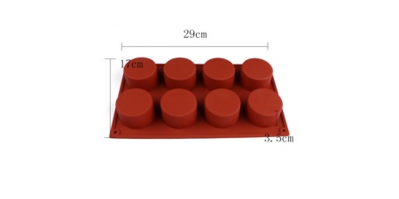 Silikone form med 8 cylinder forme
